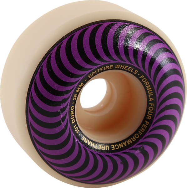 Sf F4 101a Classic Swirl 58mm Wht W/purple - Skateboard Wheels (598x600), Png Download