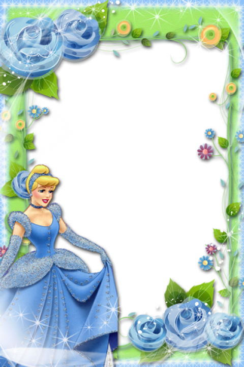Free Png Transparent Blue Green Kids Frame With Princess - Des Cadres De Princesse (480x720), Png Download