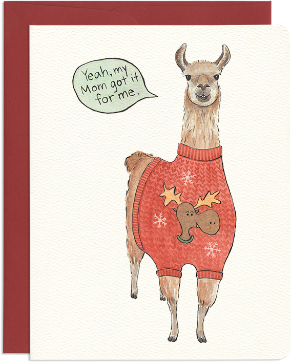 Ugly Sweater Llama - Llama Christmas Png Free (800x800), Png Download