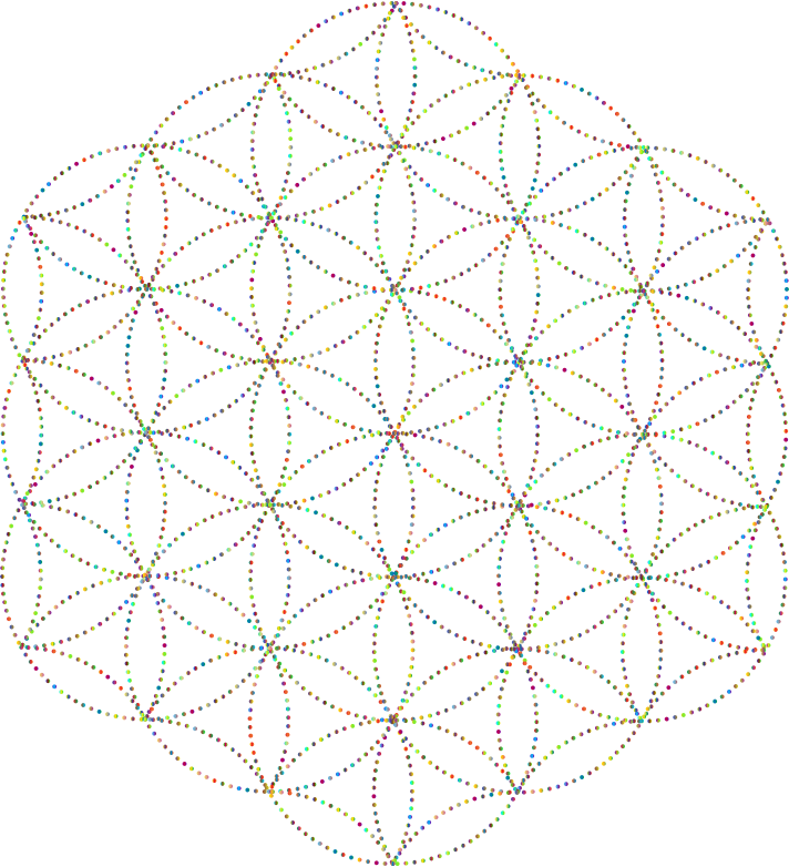 Flower Of Life Dots Prismatic No Bg - Circle (712x782), Png Download