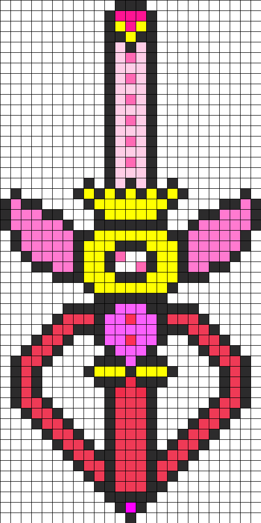 Sailor Moon Perler Bead Patterns - Perler Bead Sailor Moon (525x1050), Png Download