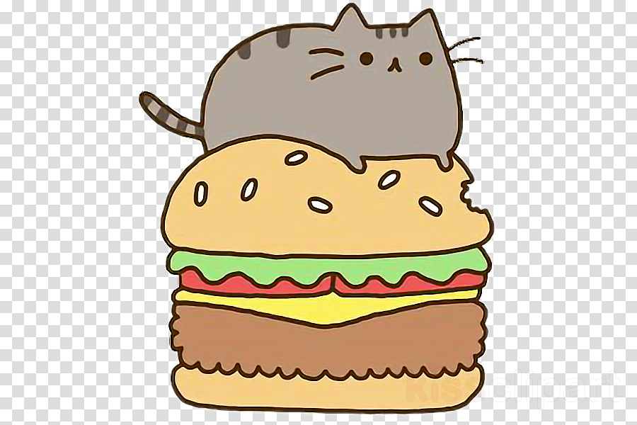 Pusheen Burger Clipart Hamburger Cheeseburger Cat - Dibujos Del Gatito Pusheen (900x600), Png Download