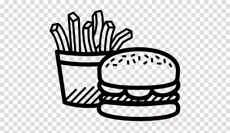 Burger Black And White Png Clipart Hamburger French - Hamburger (900x520), Png Download