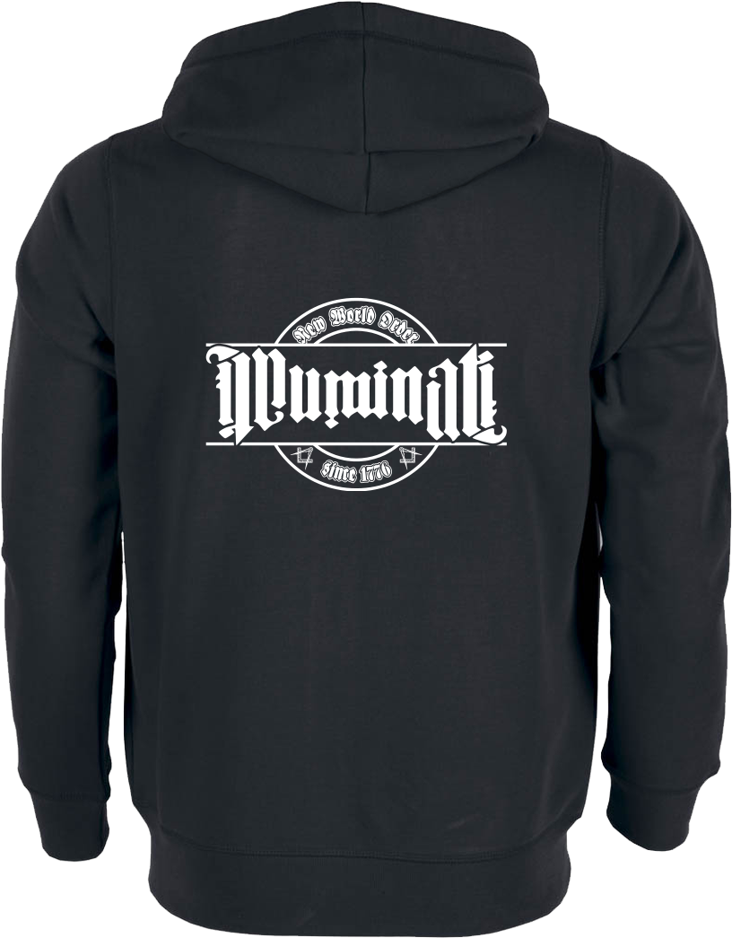 Illuminati Sweatshirt Stanley Hoodiejacket Black - Dark Grey Hoodie Back (1044x1044), Png Download