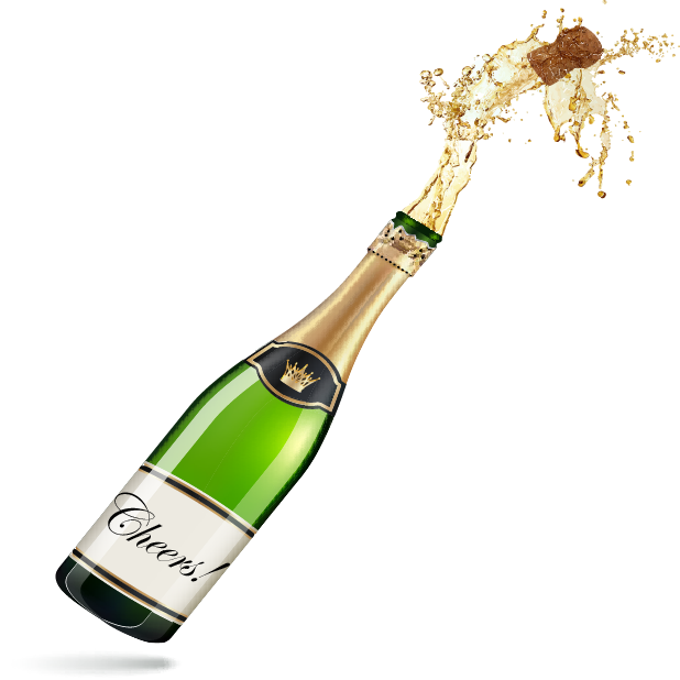 Wine Celebration - Illustration Champagne Explosion (618x618), Png Download