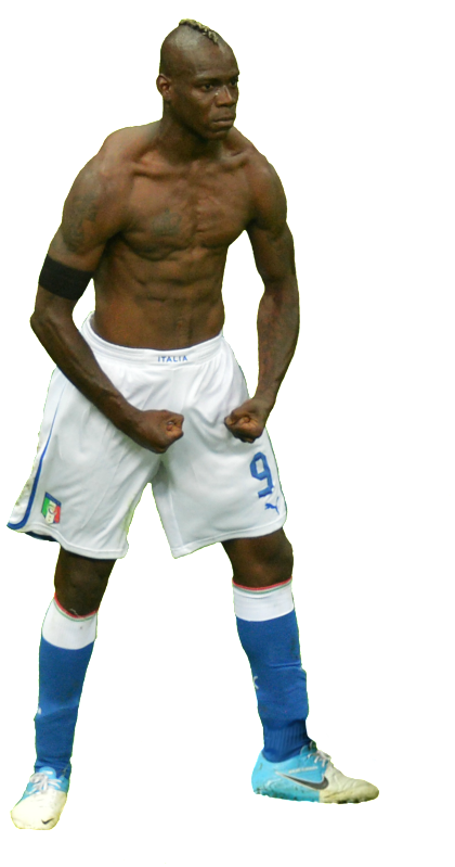 Talt Mario Balotelli Uefa Euro 2012 Italy National - Soccer Player Celebration Png (420x799), Png Download