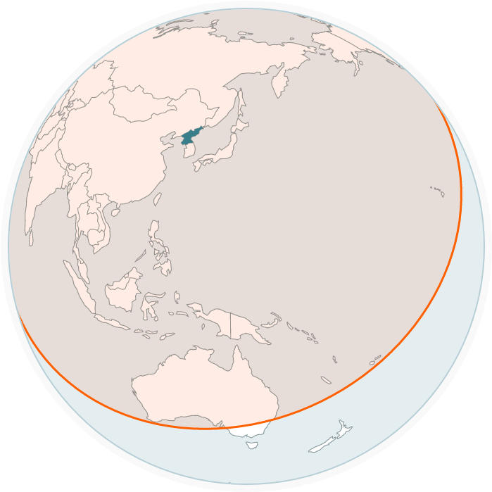 Red Circle Around North Korea Shows The Range Of Its - Romanthony Bring U Up (980x980), Png Download
