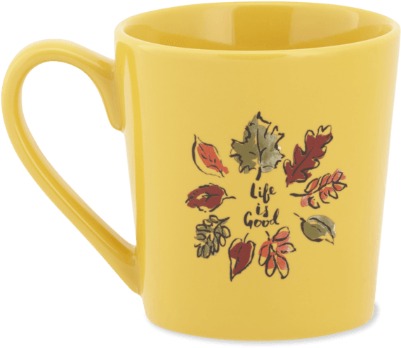 Home & Pet Circle Leaves Everyday Mug - Life Is Good Circle Leaves Everyday Mug (570x570), Png Download