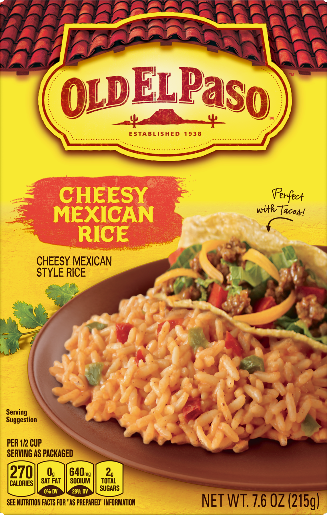 Old El Paso Mexican Rice, Cheesy - 7.6 Oz Box (1800x1800), Png Download
