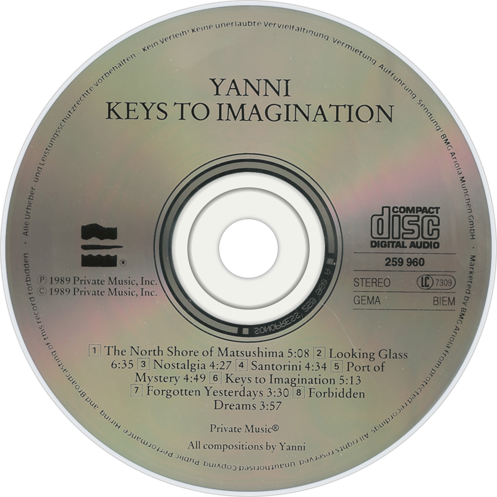 Yanni Keys To Imagination Cd Disc Image - Yanni Chameleon Days Kaset (1000x1000), Png Download