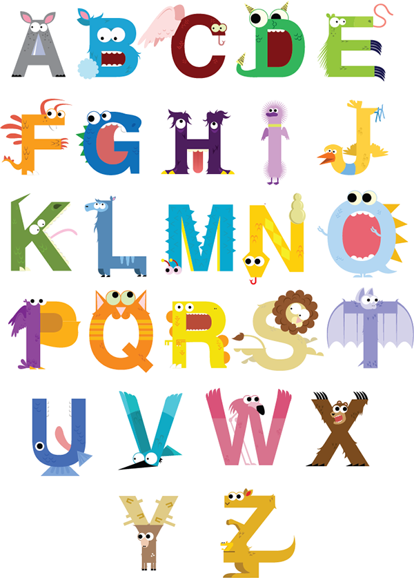 Picture Hd Wallpapers Free Printable - Alphabet Monsters Behance Net (600x837), Png Download