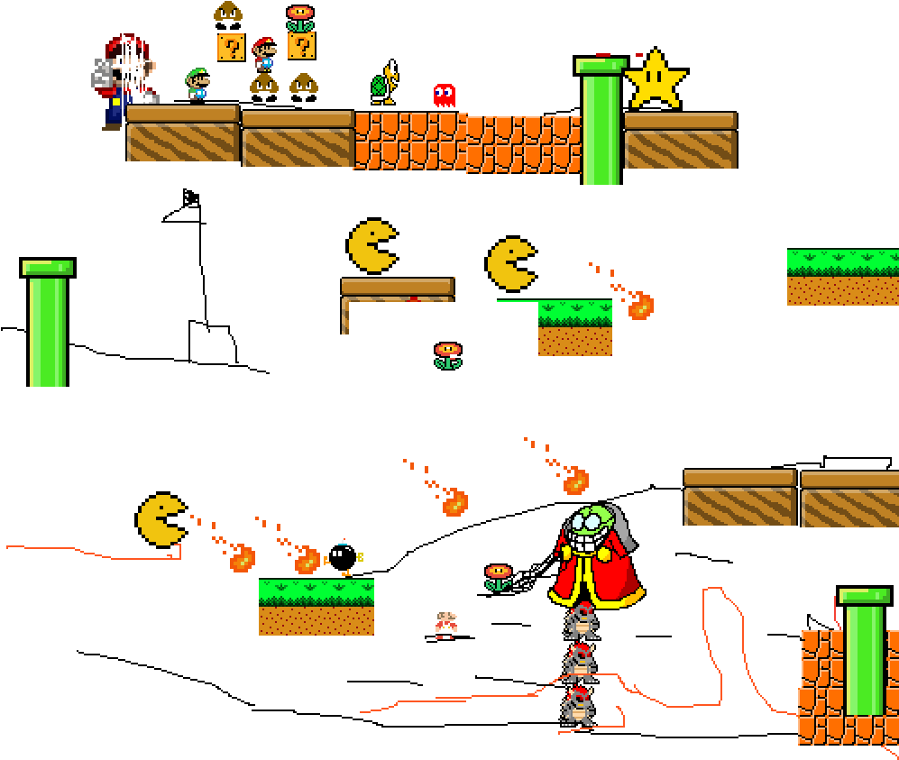Super Mario Bros 1 2 3 Dry Bowser Findler Boss Boller - Cartoon (1000x1000), Png Download