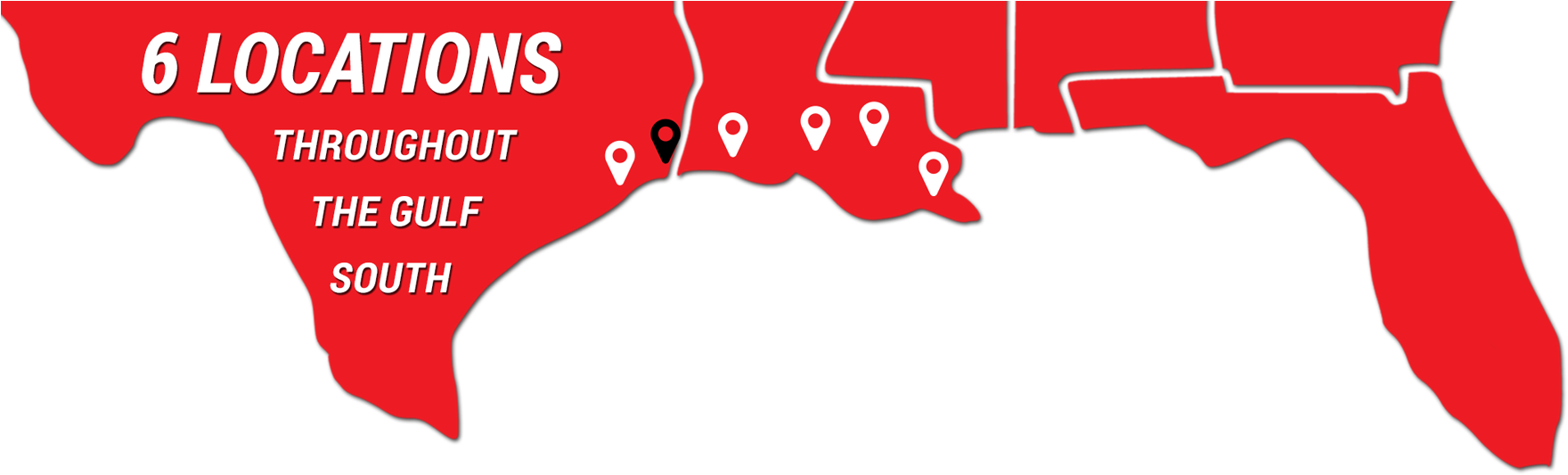 Heavy Equipment & Specialty Attachments - Map Of Southeastern United States (1760x547), Png Download