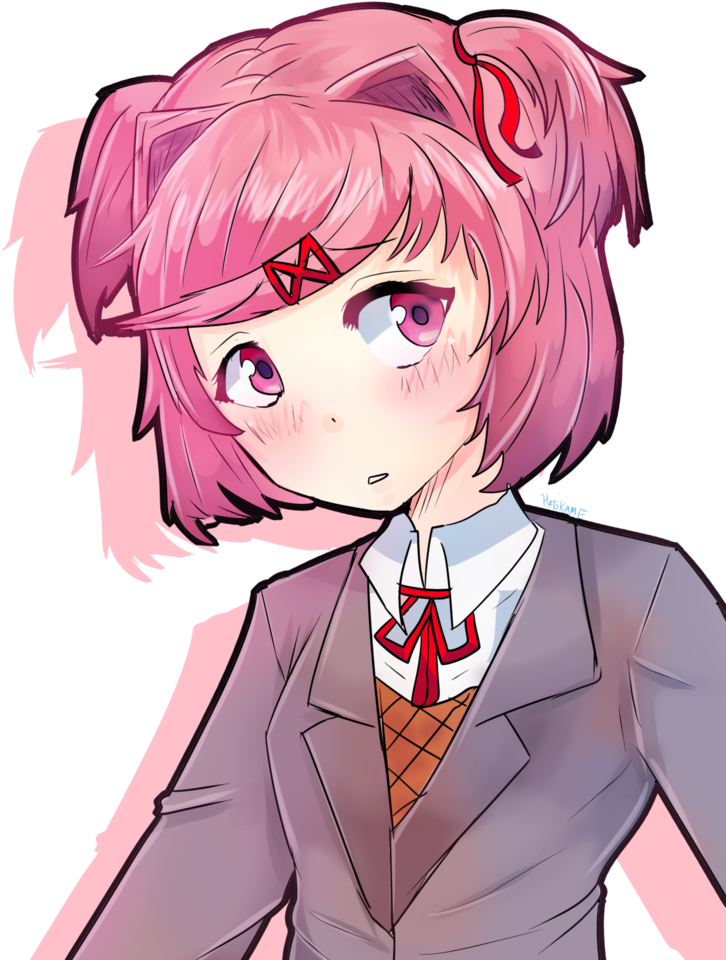 Doki Doki Natsuki By Hatokame-kun - Doki Doki Literature Club! (752x1063), Png Download