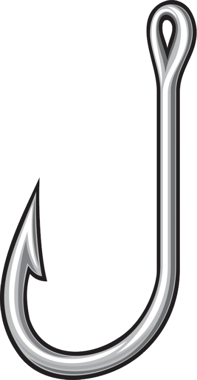 Fish Hook Png, Download Png Image With Transparent - Transparent Background Fish Hook Clip Art (400x770), Png Download