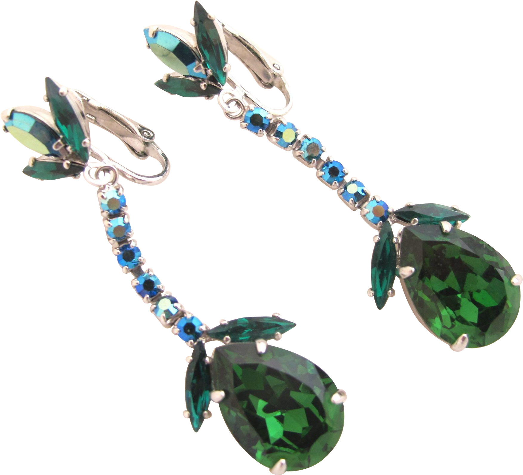 Banner Black And White Stock Clip Earring Teardrop - Crystal (1752x1752), Png Download