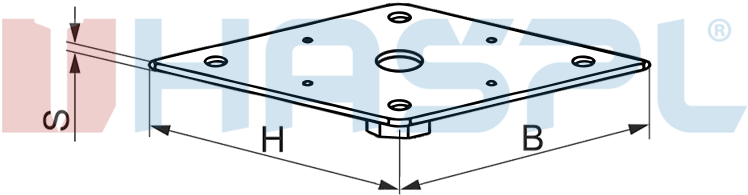 Plate For Pillar Base 110x110x4,0 M24 - Mother (800x800), Png Download