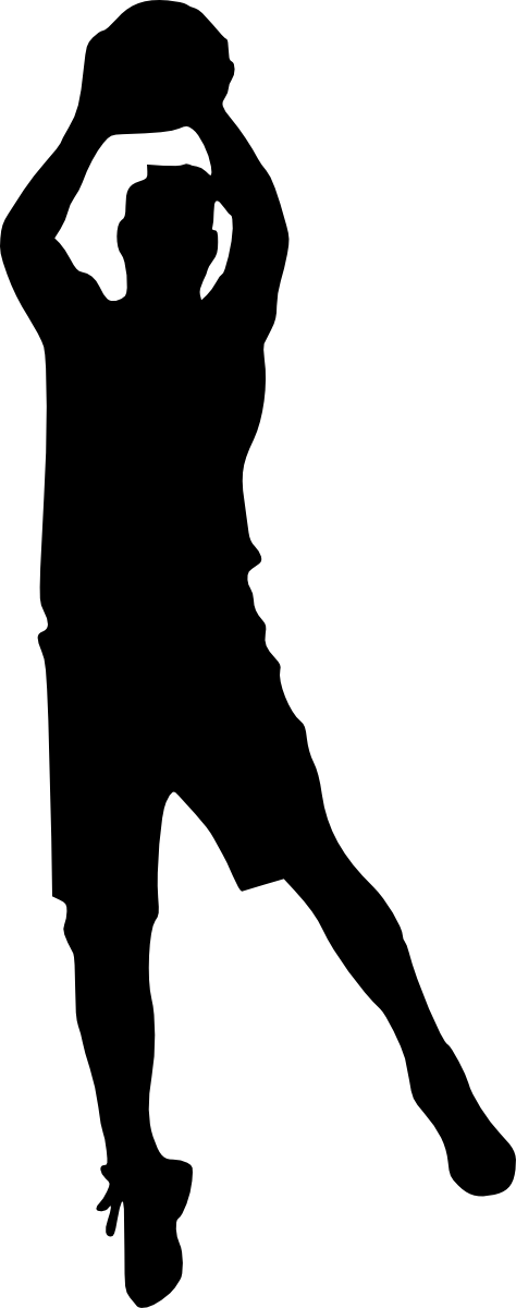 Free Download - Basketball Player Silhouette Png (474x1200), Png Download