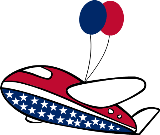 Presidents Day Clip Art - Plane With Balloons Clipart (600x630), Png Download