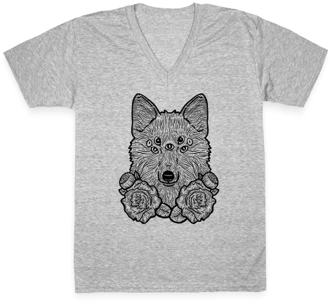 Seven Eyed Fox V-neck Tee Shirt - Baking Shirt Design (484x484), Png Download
