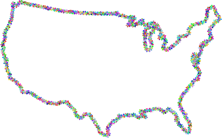 Medium Image - United States Outline Png (780x484), Png Download