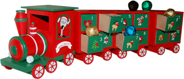 Luxury Wooden Advent Calendar Santa Train And Handmade - Handmade Train (600x600), Png Download