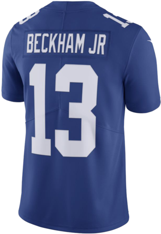 New York Giants Odell Beckham Jr Team Colour Nike Vapor - New York Giants Uniforms 2018 (421x480), Png Download