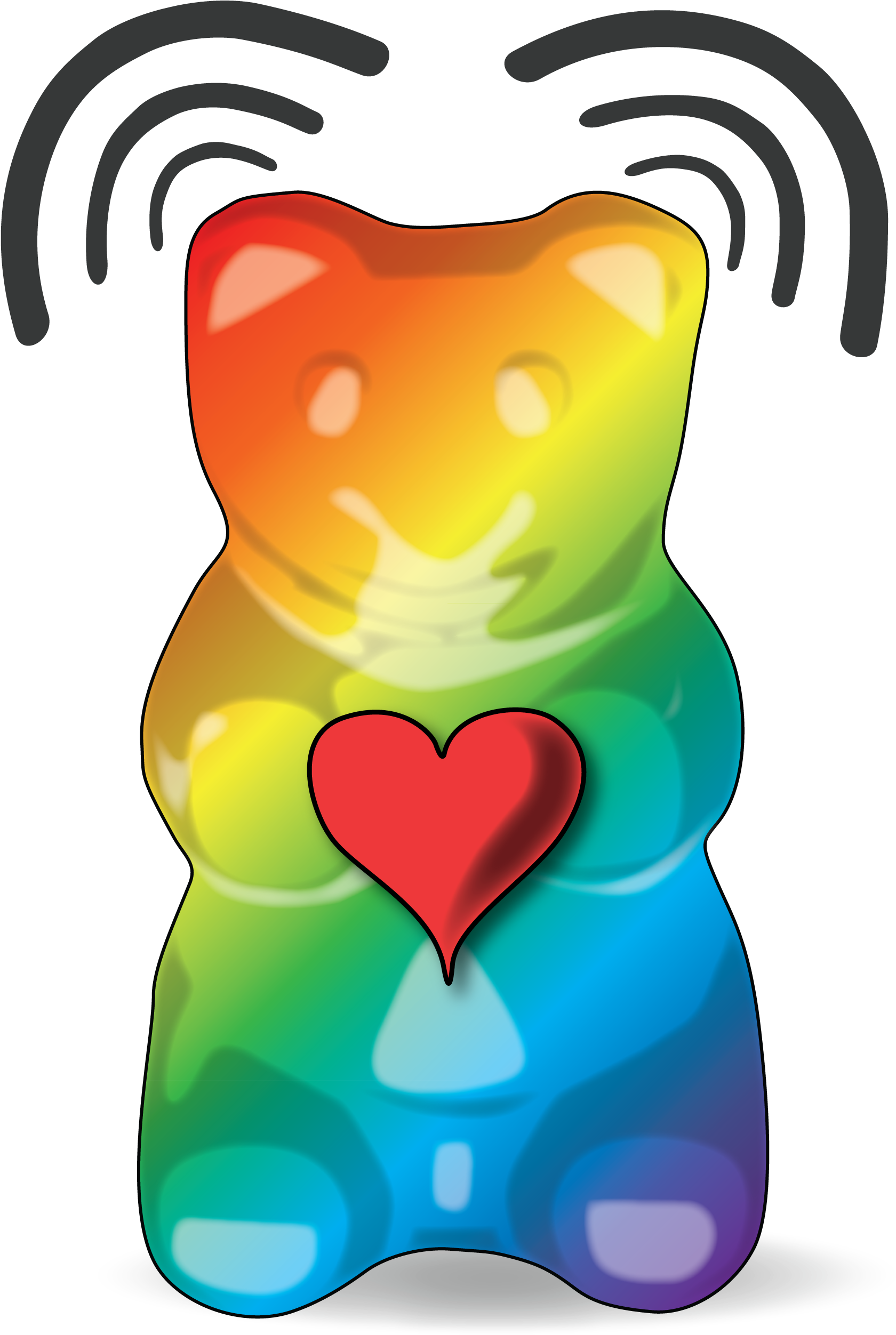Colorful Gummy Bear Png - Heart (1785x2526), Png Download