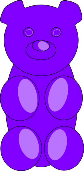 Gummy Bear Clipart Basic - Purple Gummy Bear Clipart (294x598), Png Download