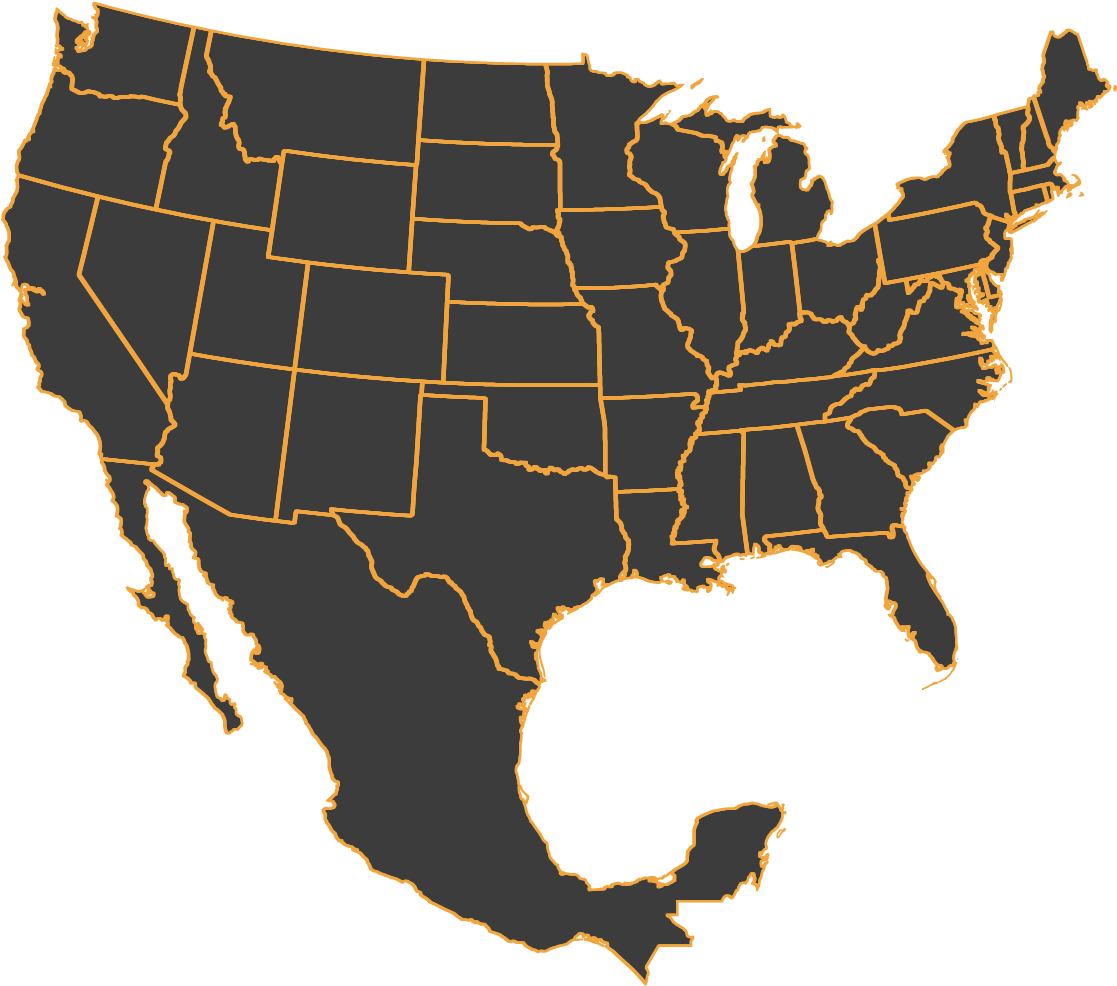 Image Gallery Of Map Of The Us And Mexico 16 File Usa - United States And Mexico Outline (1148x1038), Png Download