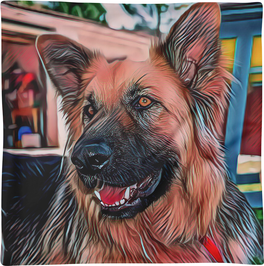 German Shepherd Pillow Case - German Shepherd (1000x1000), Png Download