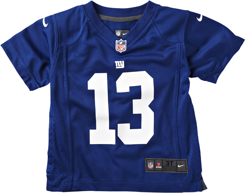 Nike Nfl New York Giants Kids' Football Home Game - New York Giants Odell Beckham Jr. Autographed Blue (1000x1000), Png Download
