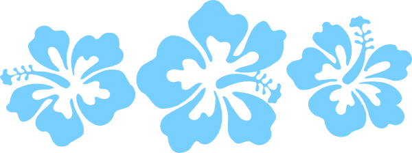 Blur Clipart Hibiscus Flower - Blue Hibiscus Clip Art (600x224), Png Download