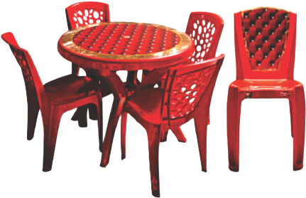 Plastic Furniture Png Pic - Dining Table Set Plastic (470x480), Png Download