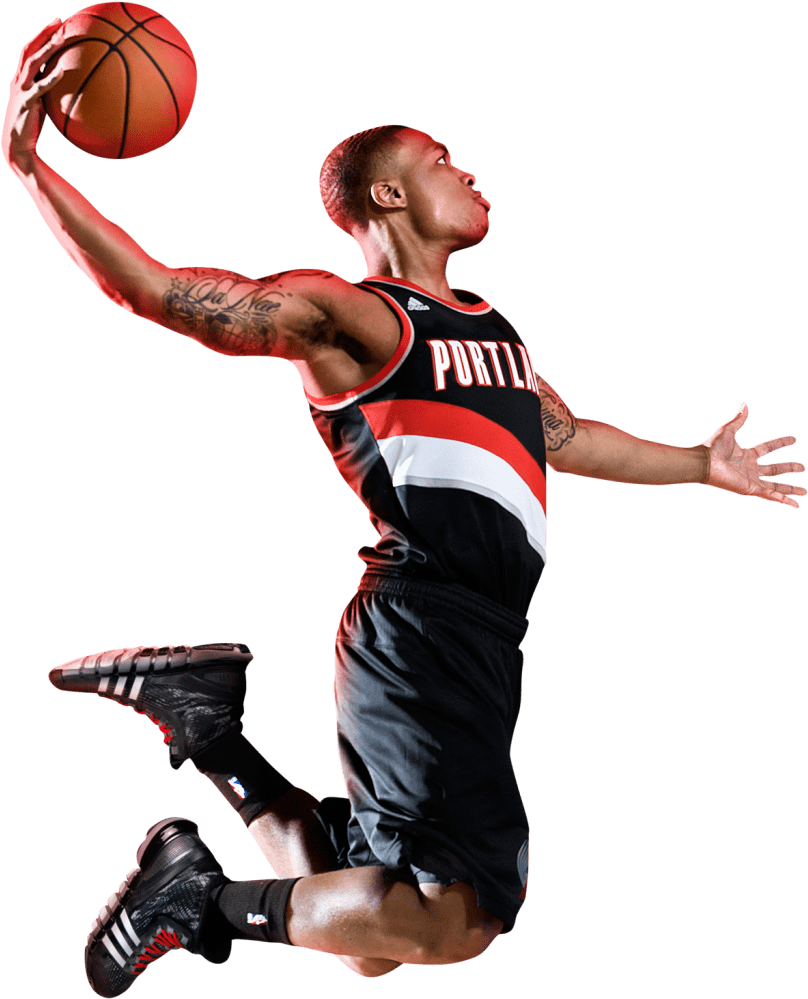 Image Freeuse Download Damian Lillard Dunk Transparent - Damian Lillard Png (921x1024), Png Download