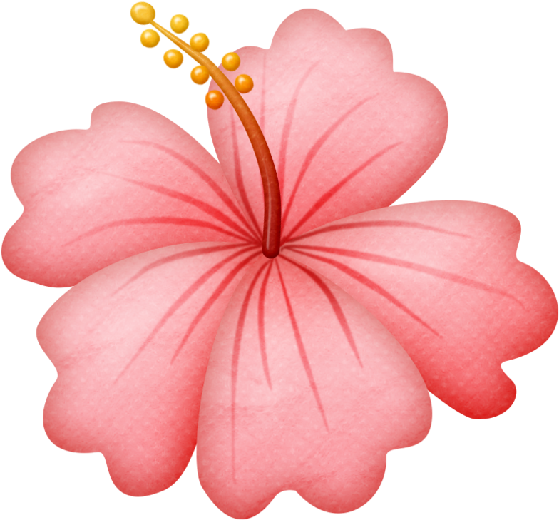 Ladylony Альбом «скрап-наборы / Beach Girls» На Яндекс - Pink Hawaiian Flower Clip Art (500x463), Png Download