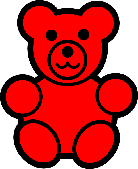 Gummy Bear Clipart - Red Gummy Bear Clip Art (486x593), Png Download