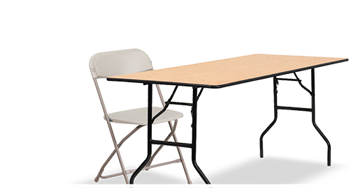 Folding Chairs And Folding Tables - Flash Furniture Rectangular Wood Folding Banquet Table (650x270), Png Download