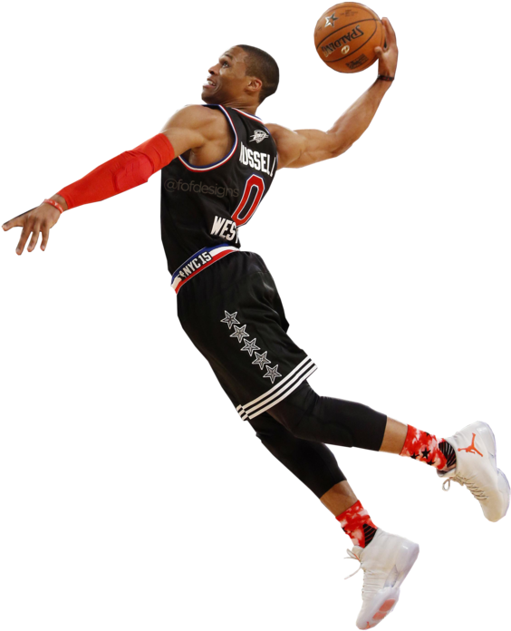 Dunk Drawing Wallpaper Russell Westbrook - Russell Westbrook Png (764x1045), Png Download