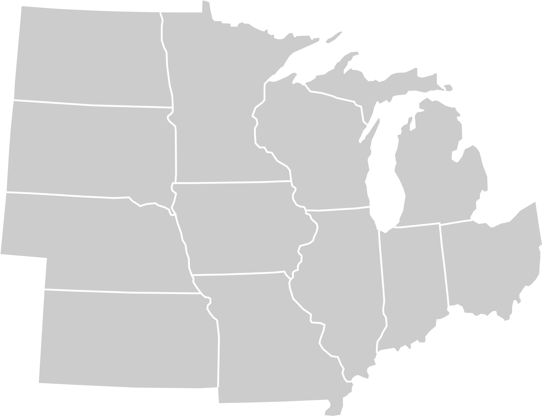 Open - Midwest State Outlines (2000x1555), Png Download