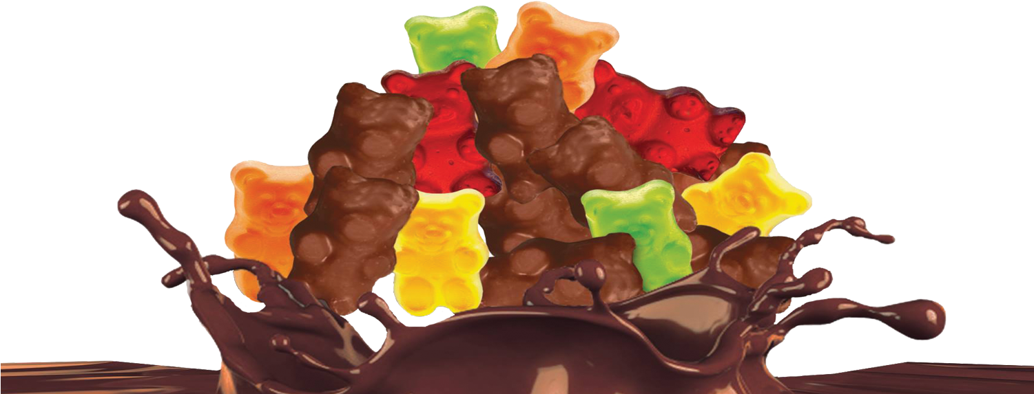 Chocolate Gummy Bears 3oz - Chocolate (1500x600), Png Download