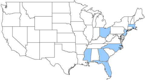 Us Map Outline Png Made In The Usa - Blank Map Of The United States (479x266), Png Download