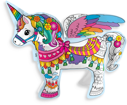 3d Colorables - Color A Unicorn (600x600), Png Download