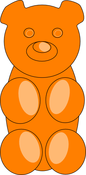 Orange Gummy Bear Clipart (294x598), Png Download