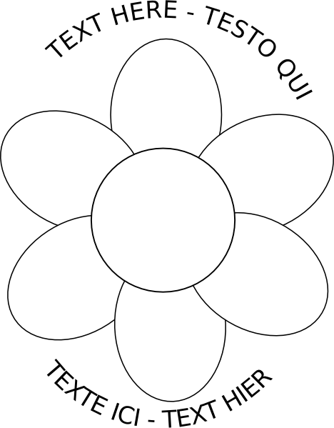 How To Set Use Flower Outline With Text Option Clipart (468x599), Png Download