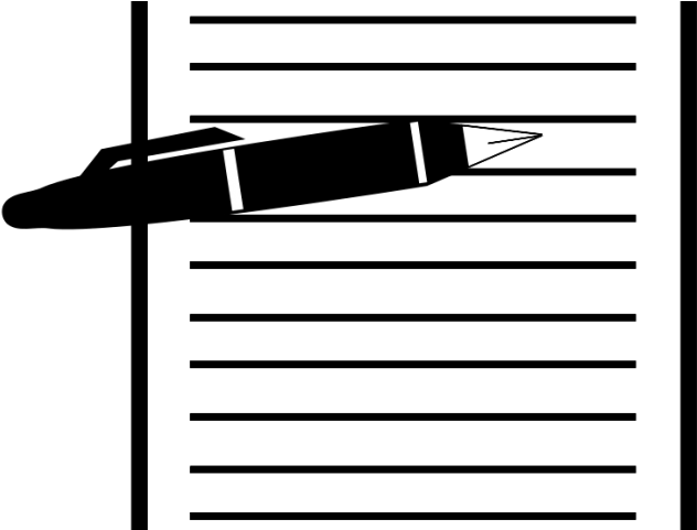 Paper Sheet Clipart Lined Paper - Paper And Pen Clipart Transparent (640x480), Png Download