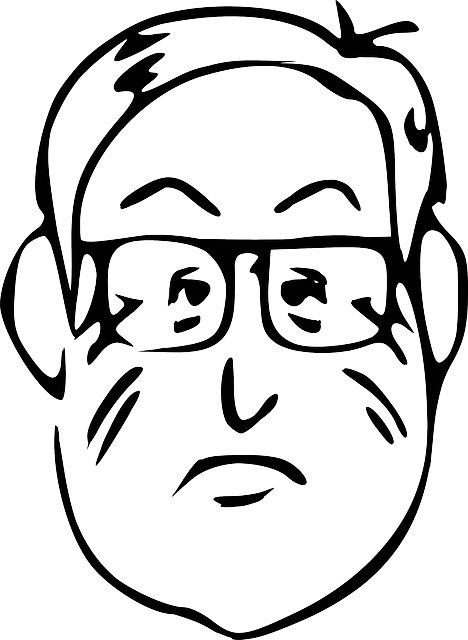 Head, Part, Outline, Man, Face, Body, Glasses, Beard - French Accent Face (468x640), Png Download