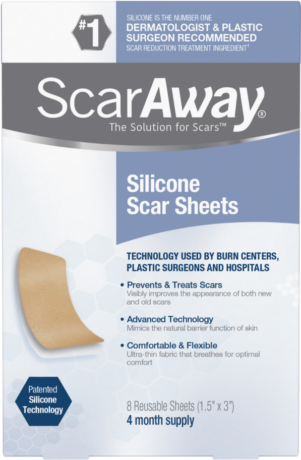 Photo Of Scar Away Scar Sheets, Silicone, 8 Sheets - Scaraway Professional Grade Silicone Scar Treatment (1000x1000), Png Download