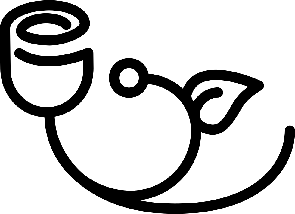 Bell Flower With Leaf Outline Comments - Design In Flower Outlines (980x712), Png Download