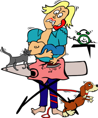 Running Away From Everything Kids, Husband, Partner, - Funny Mother's Day Clip Art (334x400), Png Download